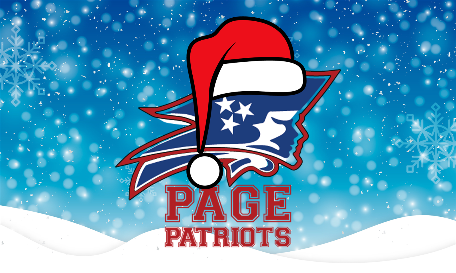 Page High Patriots logo with Santa hat